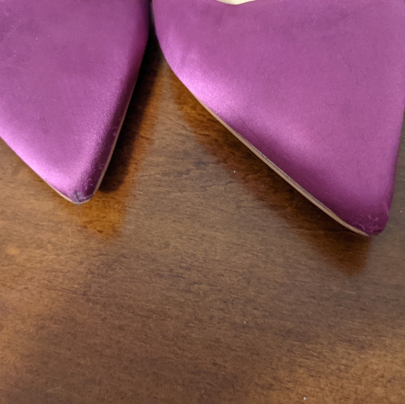 Blue by Betsey Johnson satin magenta glitter heels - Picture 6 of 7